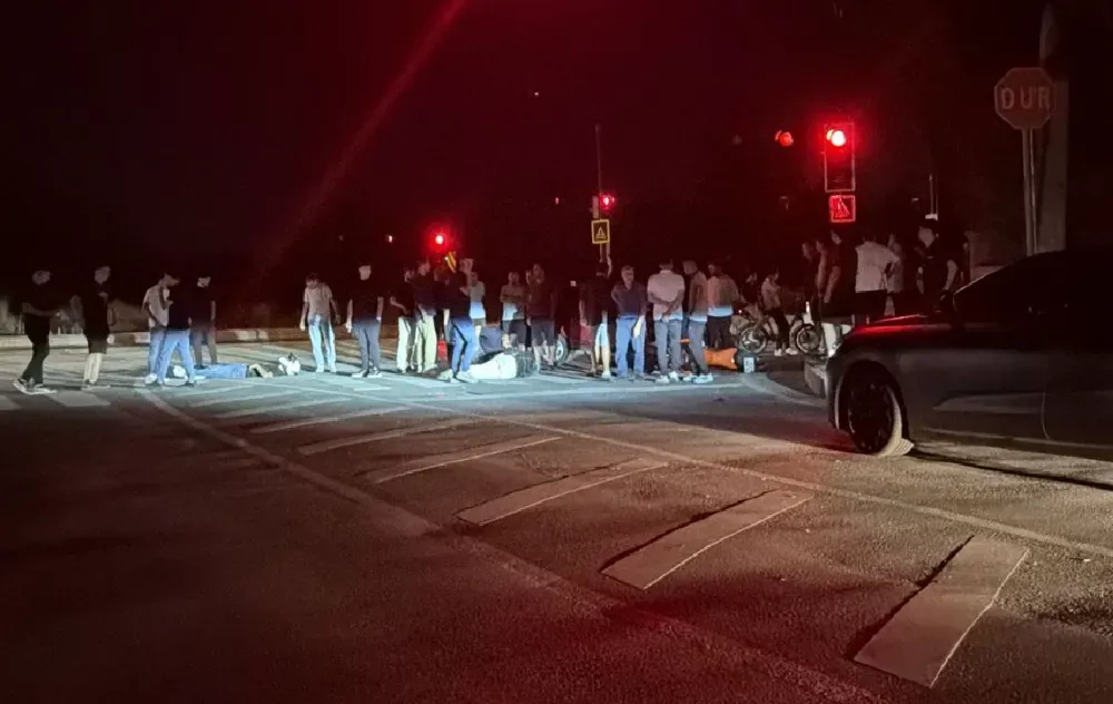 İnegöl'de otomobil ile motosiklet çarpıştı